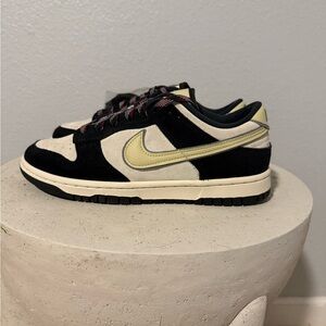 Nike Black and Cream Sneakers suede dunks low 8